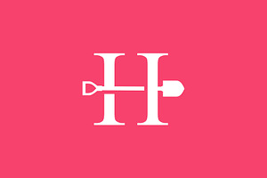 h letter shovel spade logo vector, a Branding & Logo Template by VASTARD STUDIO