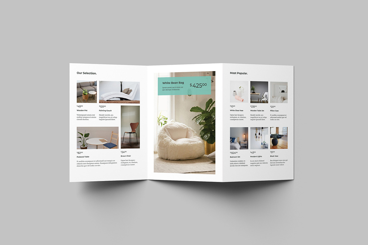 A5 Trifold Brochure Mockups, an Advertising Mockup by artimasa (Photo 4 of 6)