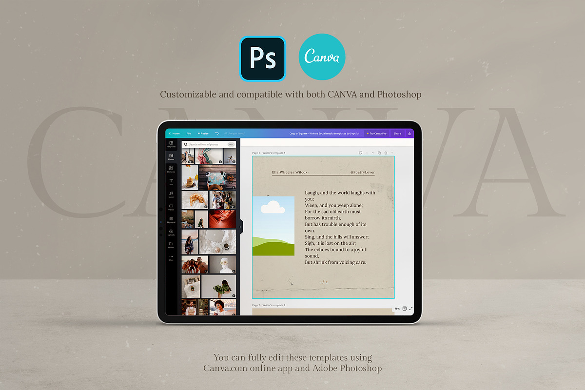 Writers Poets Social Media Templates, a Social Media Template by September 5th (Photo 5 of 17)