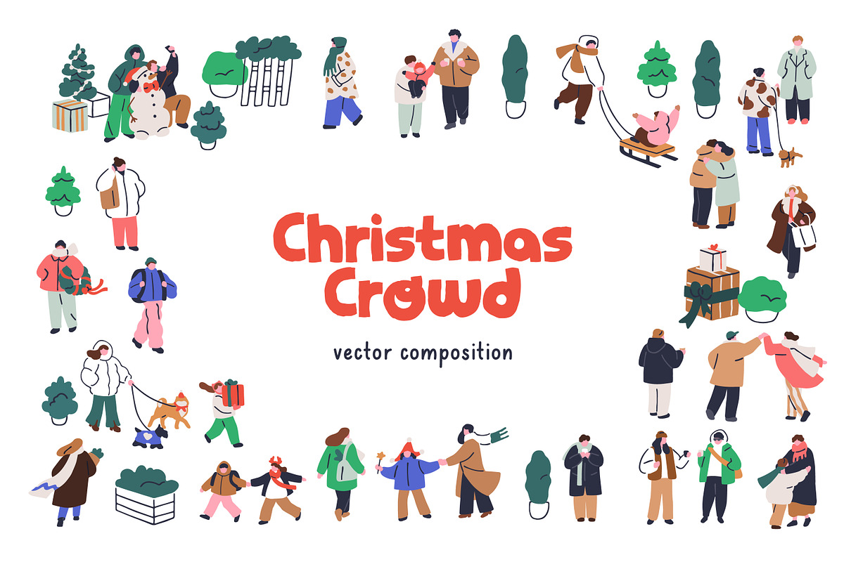 Tiny Christmas people in winter set, a Person Illustration by Good Studio (Photo 1 of 3)