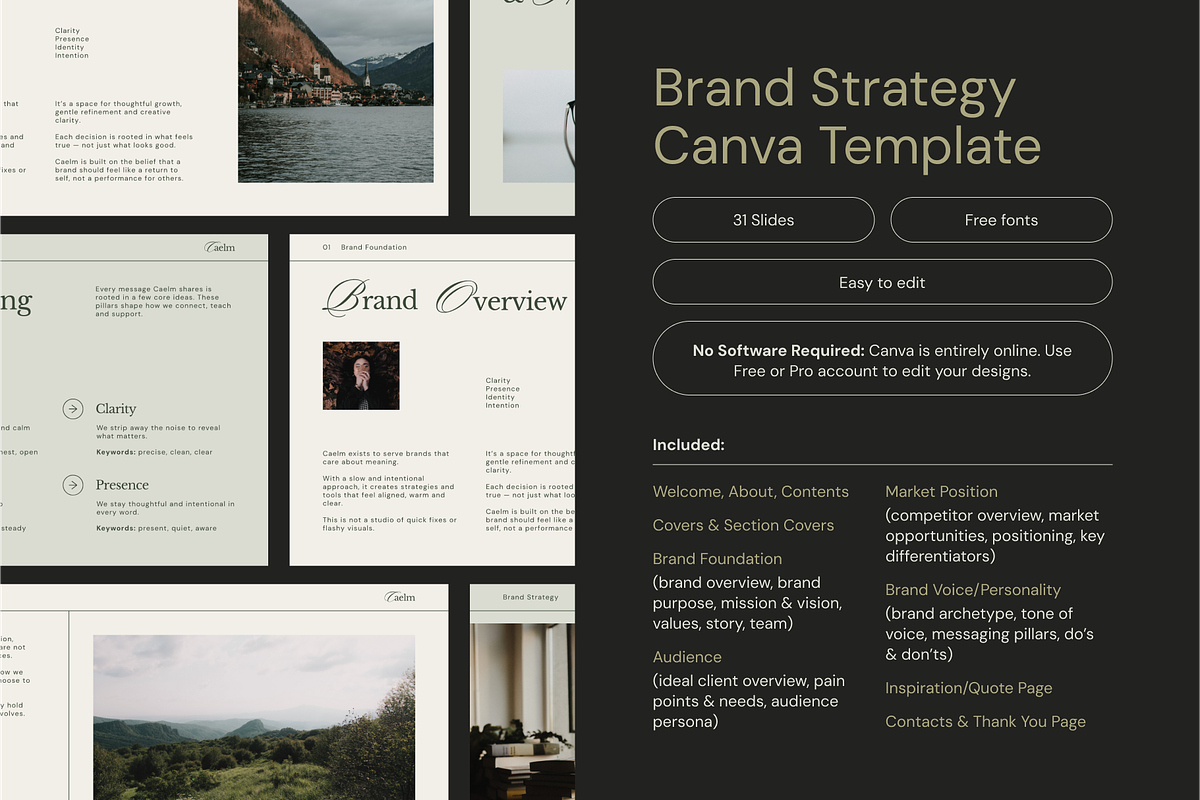 CAELM Brand Strategy Canva Template preview 3