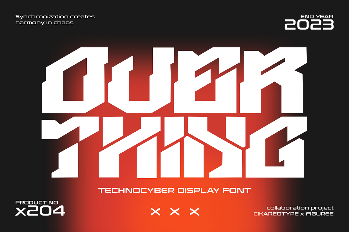 Overthing - Technocyber Font, a Symbol Font by figuree studio (Photo 1 of 10)