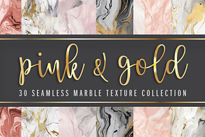 Pink, Blush And Gold Marble Texture