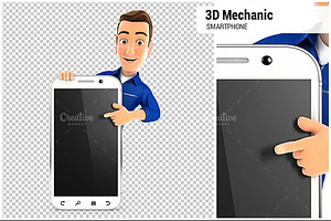 3D Mechanic Blank Smartphone, a Person Illustration by 3DMask