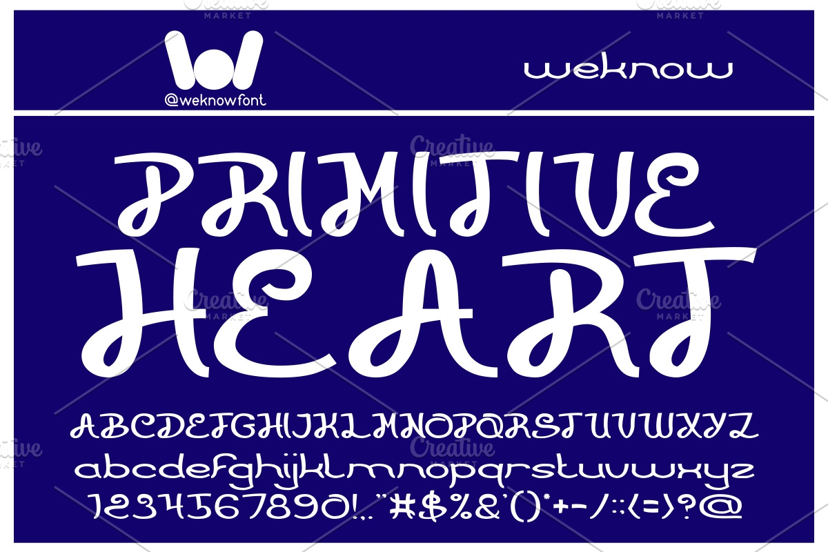 Primitive Heart font, a Script Font by weknow (Photo 1 of 5)