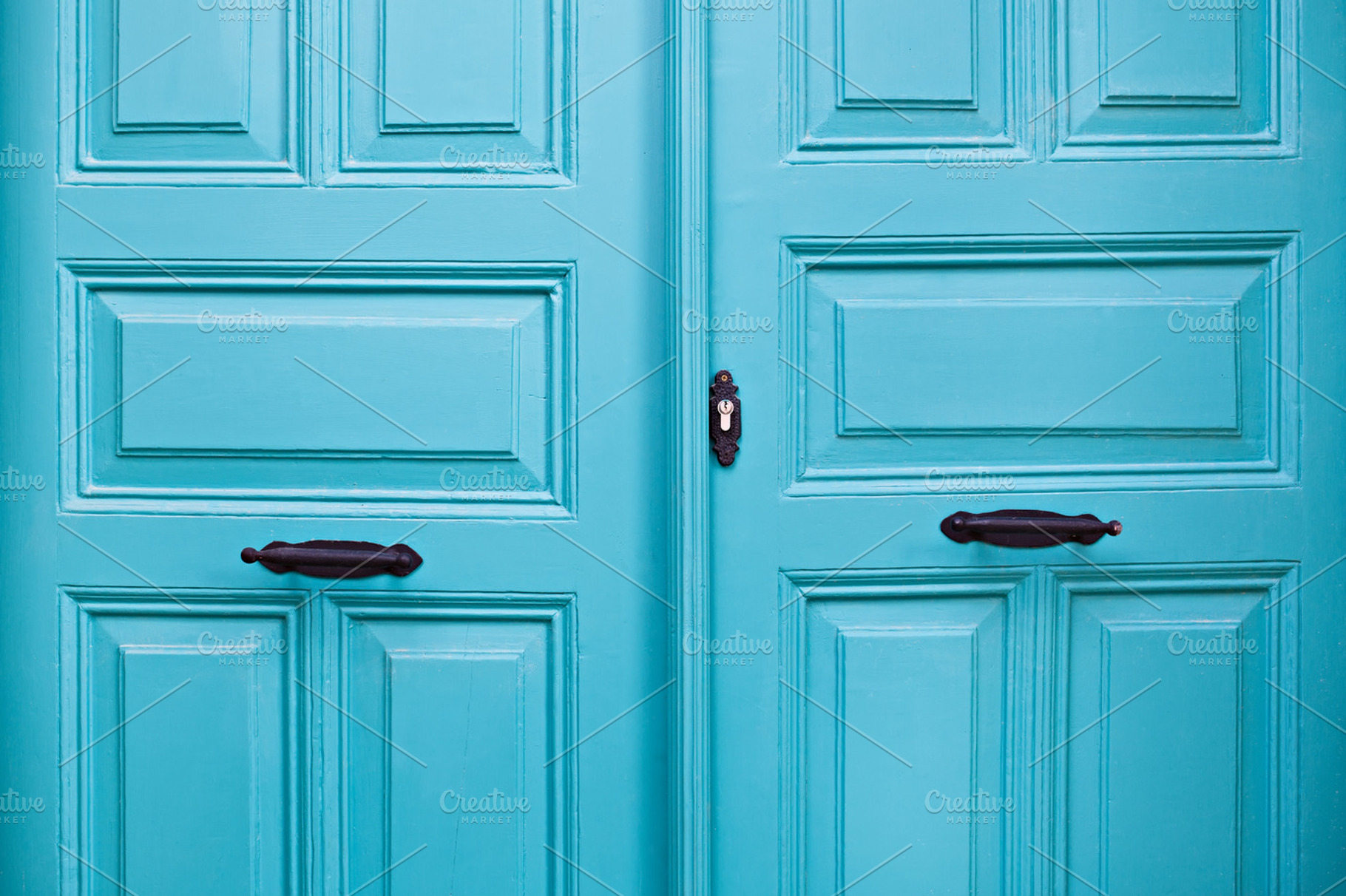 Blue closed door., a Photo by odpium