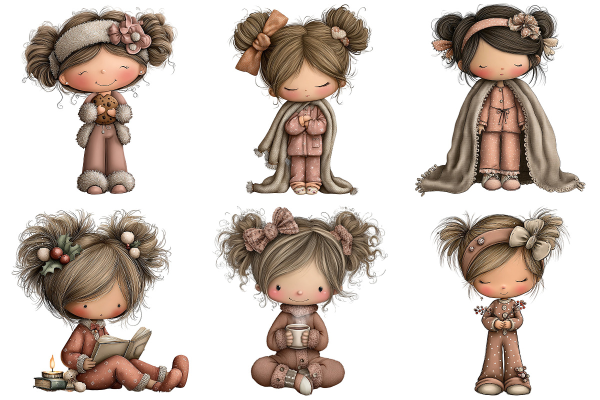 Christmas Pajama Party Clipart, an Illustration by Craft Nest (Photo 8 of 11)