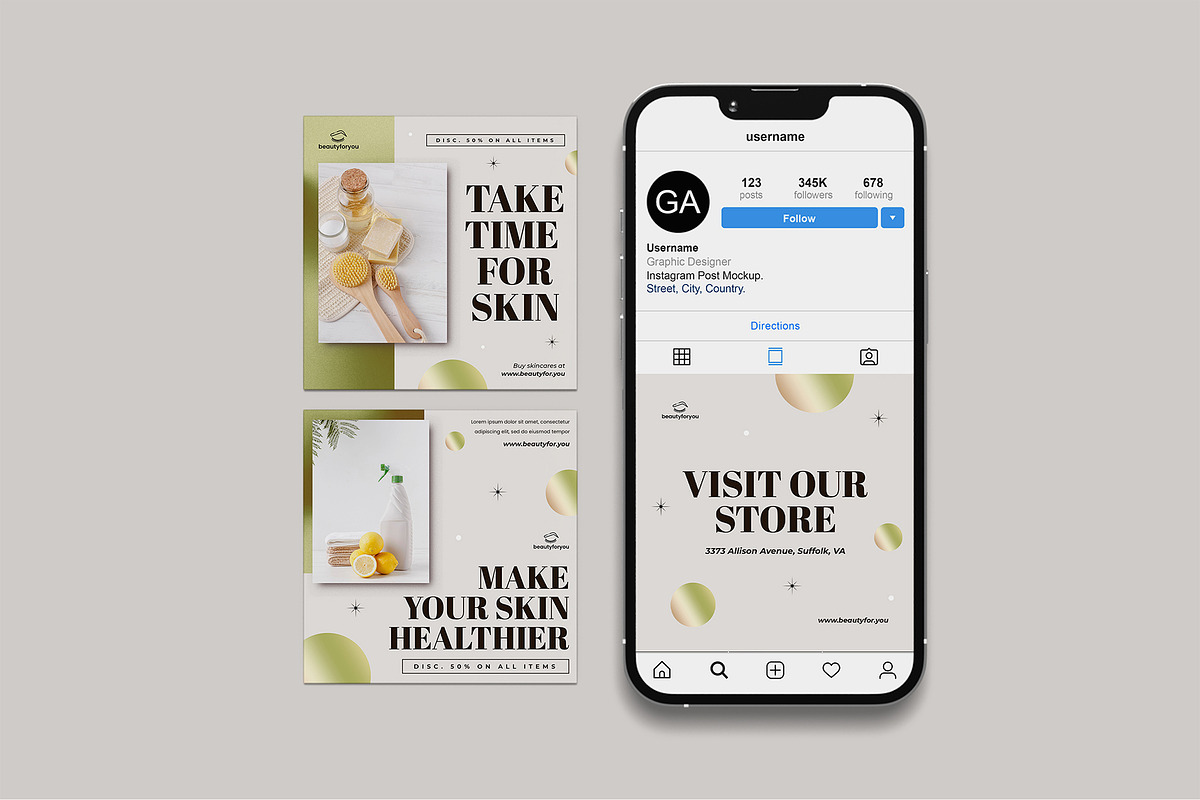 Instagram Post Mockup Bundles, an iPhone Mockup by Graphic Aesthetic (Photo 12 of 22)
