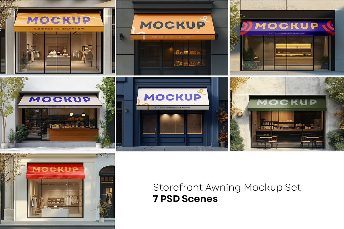 Storefront Awning Mockup Set, a Mockup by dpi (Photo 2 of 9)