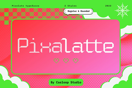 Cas Pixalatte Y2K Pixel 2 Fonts, a Sans Serif Font by Casloop Studio