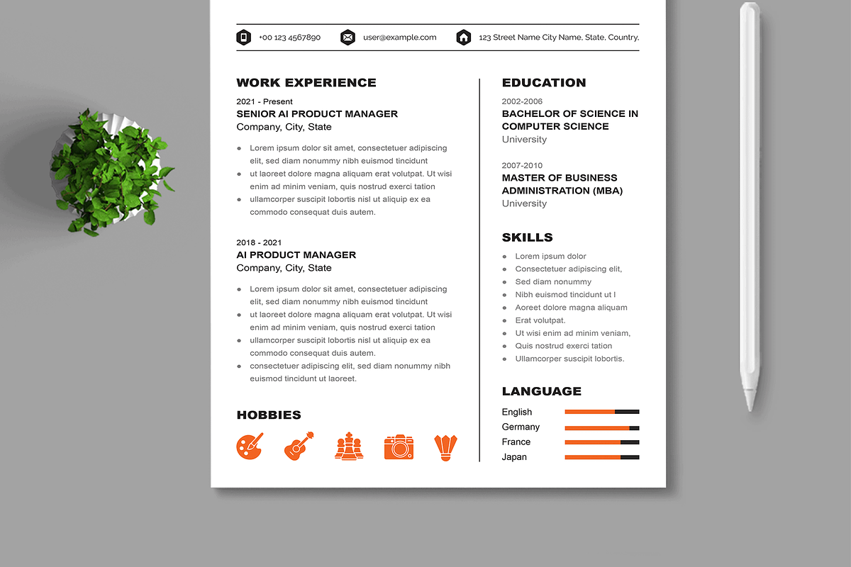 Resume Template Layout, a Resume Template by MightyDesign (Photo 3 of 8)