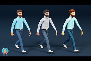 Low Poly Bearded Man