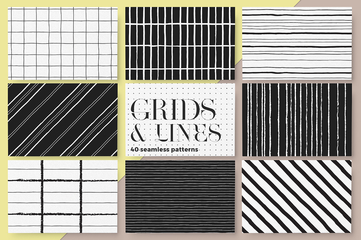 Grids & Lines Seamless Patterns, a Pattern Graphic by Youandigraphics (Photo 1 of 12)