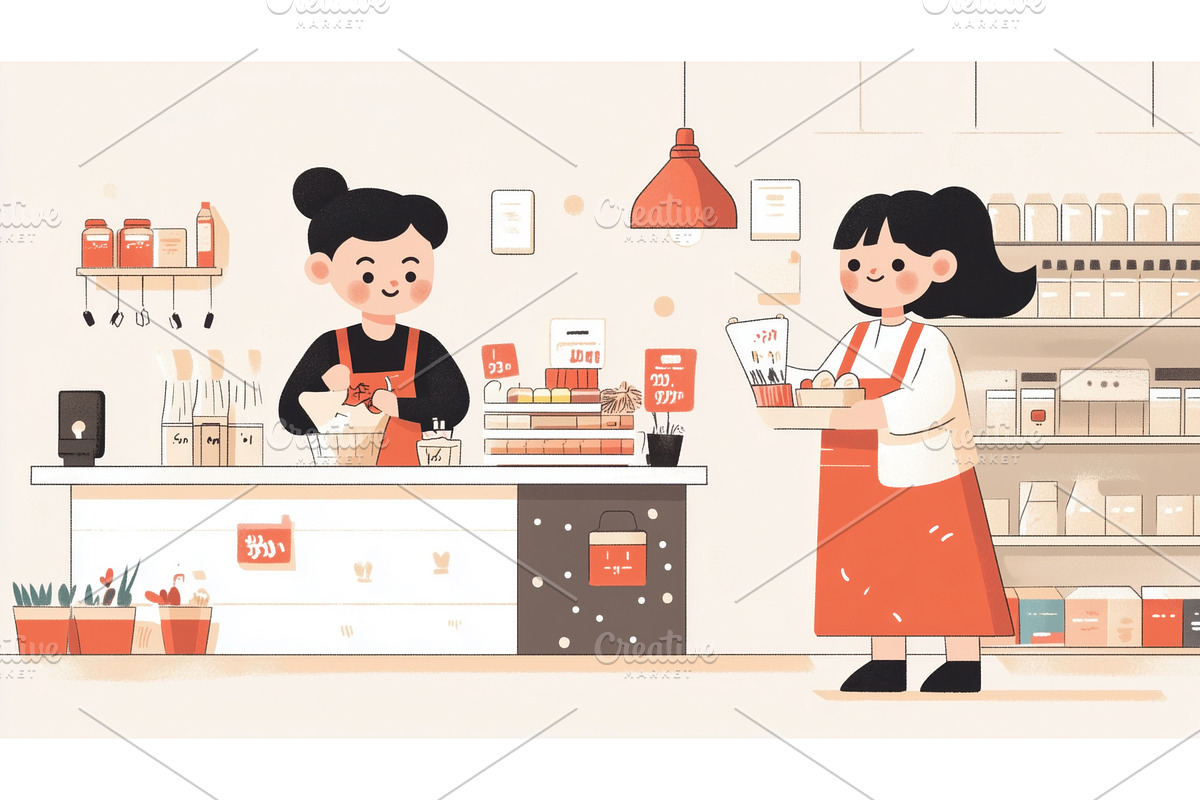 Illustrated scene of a friendly, a Finance Illustration by Sergey Kotenev