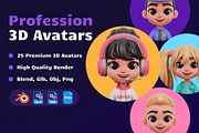 Profession 3D Avatar Set, a Characters & Person 3D Model by Kentung 3D (Thumbnail 1 of 6)