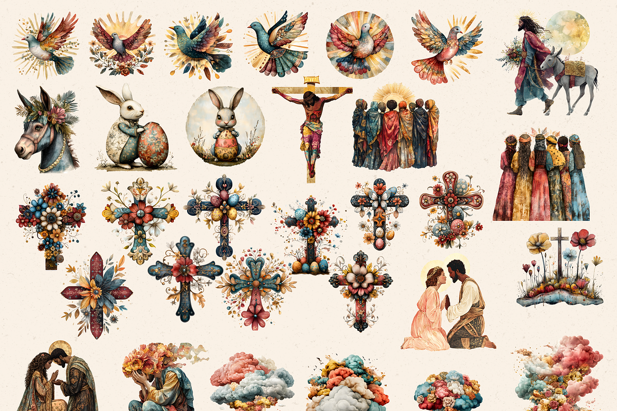 SURREAL EASTER BIBLICAL CLIPART PACK, a Person Illustration by Daring Digies (Photo 7 of 10)