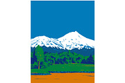 Mount Taranaki Fanthams Peak WPA, a Decorative Illustration by patrimonio (Thumbnail 1 of 3)