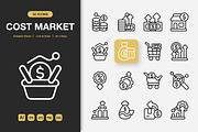 Cost Market Icons, an Icon by Spacepixel Creative (Thumbnail 1 of 3)