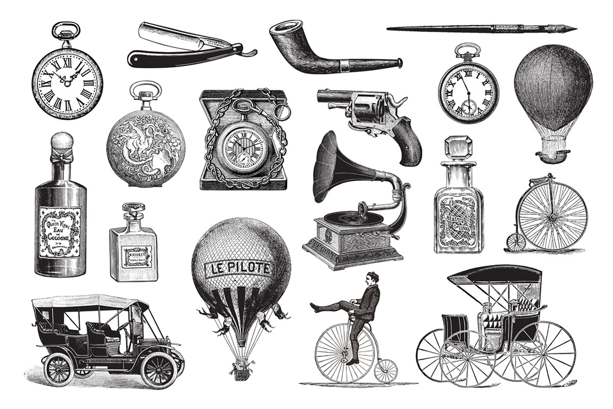 50 Vintage Gentleman's Illustrations, an Illustration by hypegraphic (Photo 3 of 4)