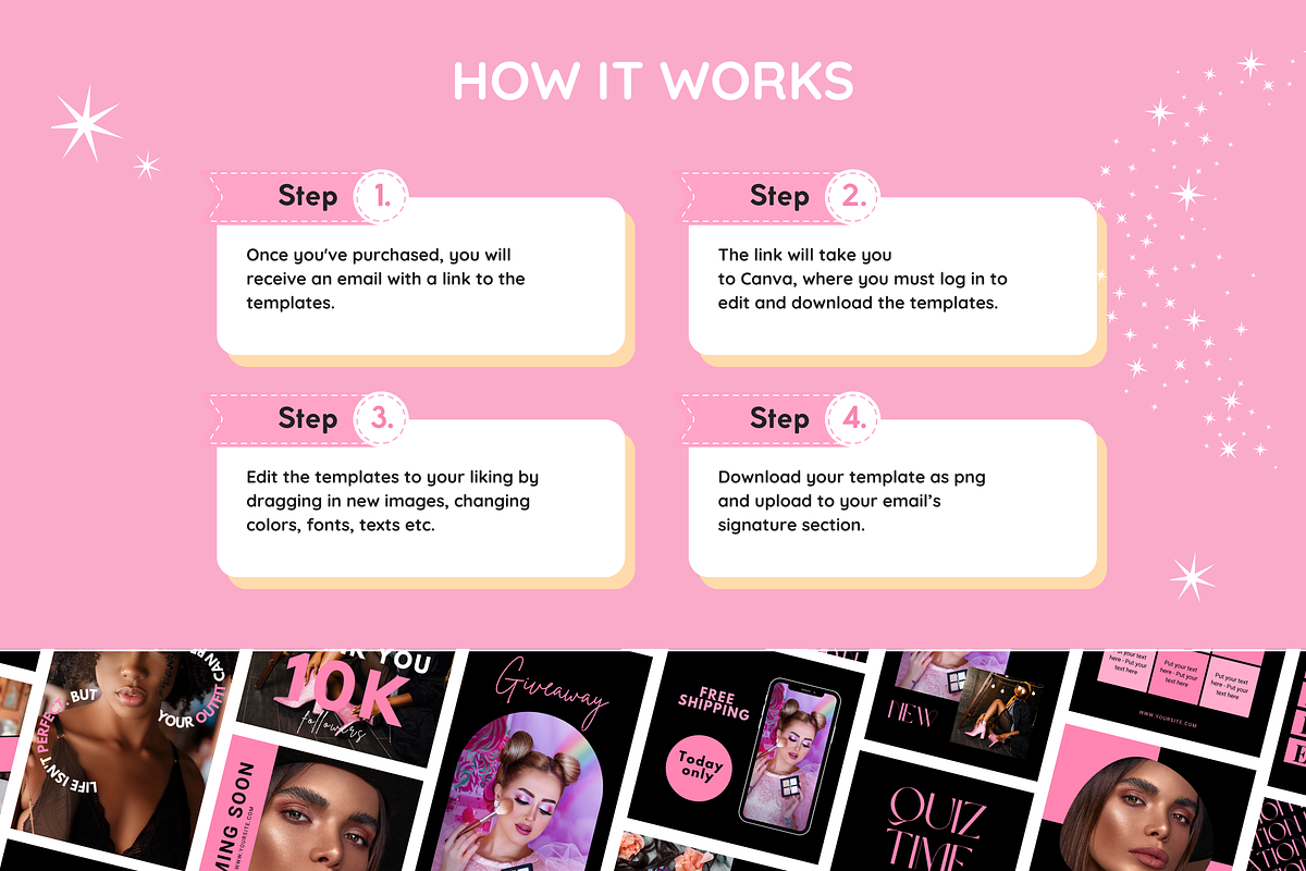 Black and Pink Email Signature, an Email Template by SunshineStudioBoutique (Photo 9 of 9)