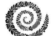 50 Elegant Floral Leaf Spiral Frame, a Decorative Illustration by Amazin_art (Thumbnail 28 of 39)