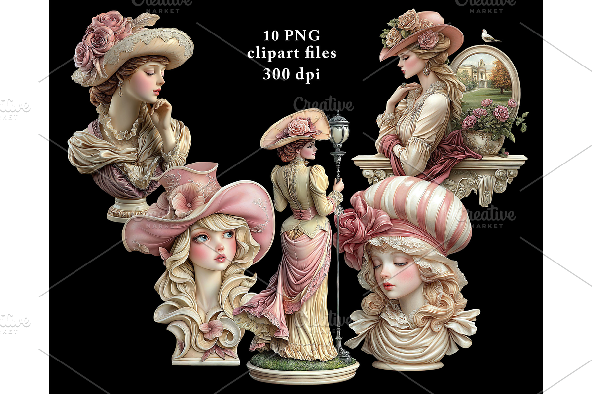Lady Figurine Clipart PNG, an Illustration by Memories By Lea (Photo 3 of 8)