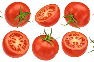 Cherry tomatoes isolated on white, a Food & Drink Photo by Max Lashcheuski