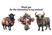 Christmas Farm Animal Clipart Bundle, an Animal Illustration by InkyQueenArt (Thumbnail 5 of 5)