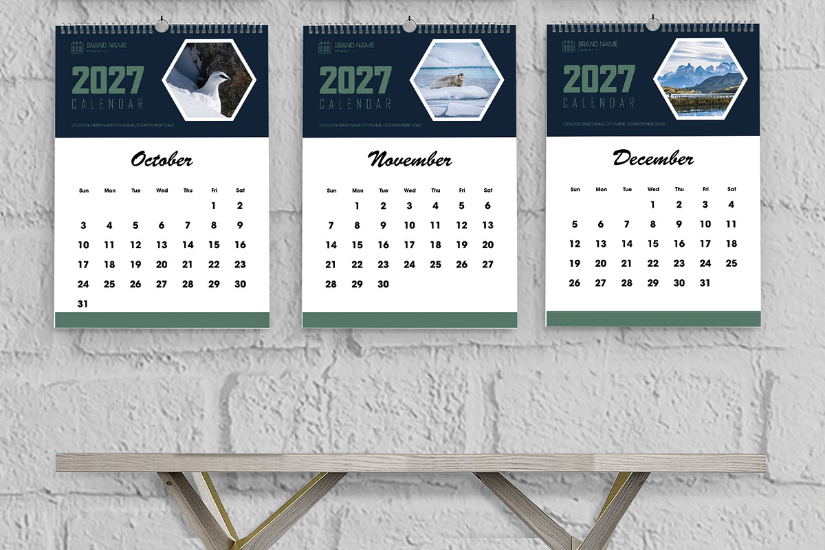 2027 Wall Calendar Template, a Flyer Template by MightyDesign (Photo 5 of 8)
