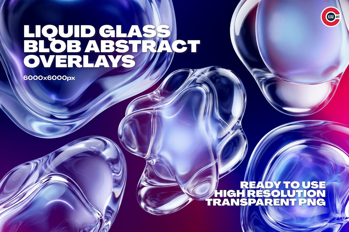 Liquid Glass Blob Abstract Overlay, a Background Graphic by C-Kav (Photo 1 of 4)