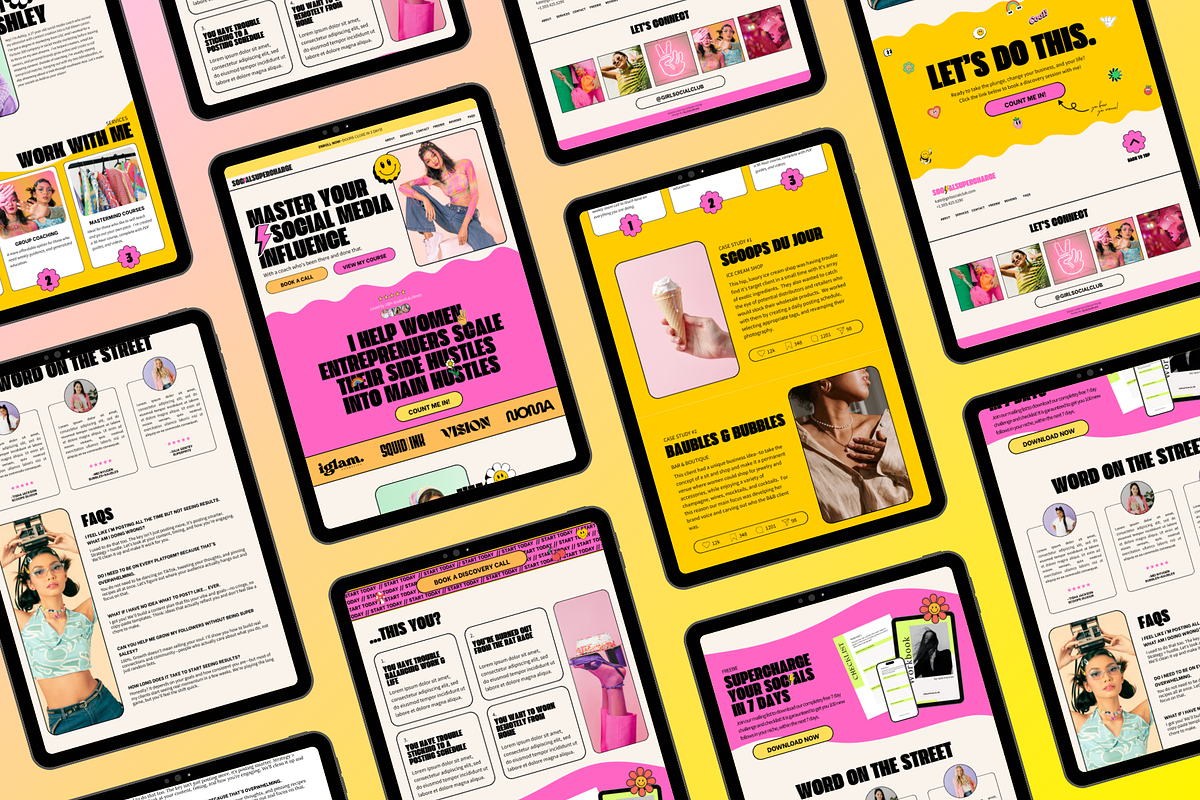 Y2k Preppy Canva Coaching Website preview 3