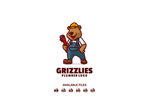 Bear Plumbing Mascot Logo, a Design Template by artchiles_design