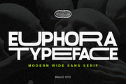 Euphora Typeface Wide Sans Font, a Sans Serif Font by Rasio Studio (Thumbnail 1 of 8)
