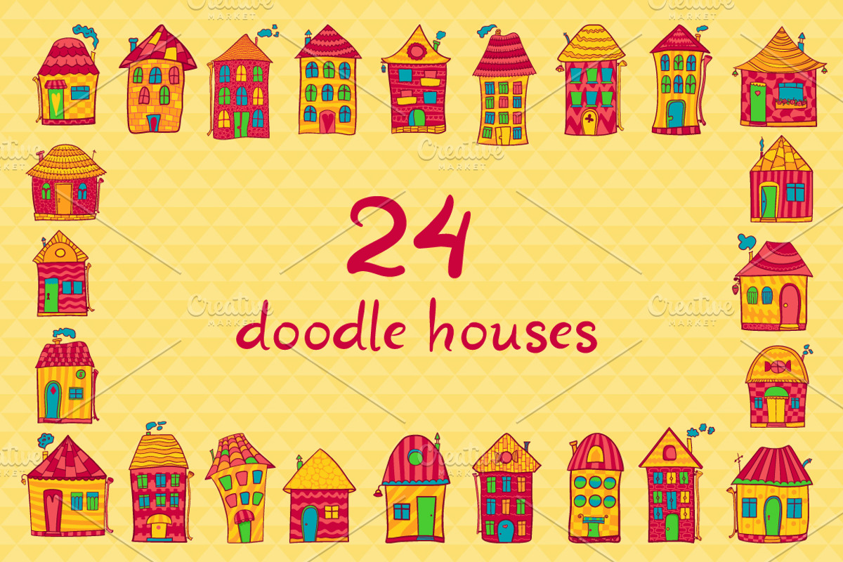 Set of cute houses, an Object Illustration by meowu (Photo 1 of 4)
