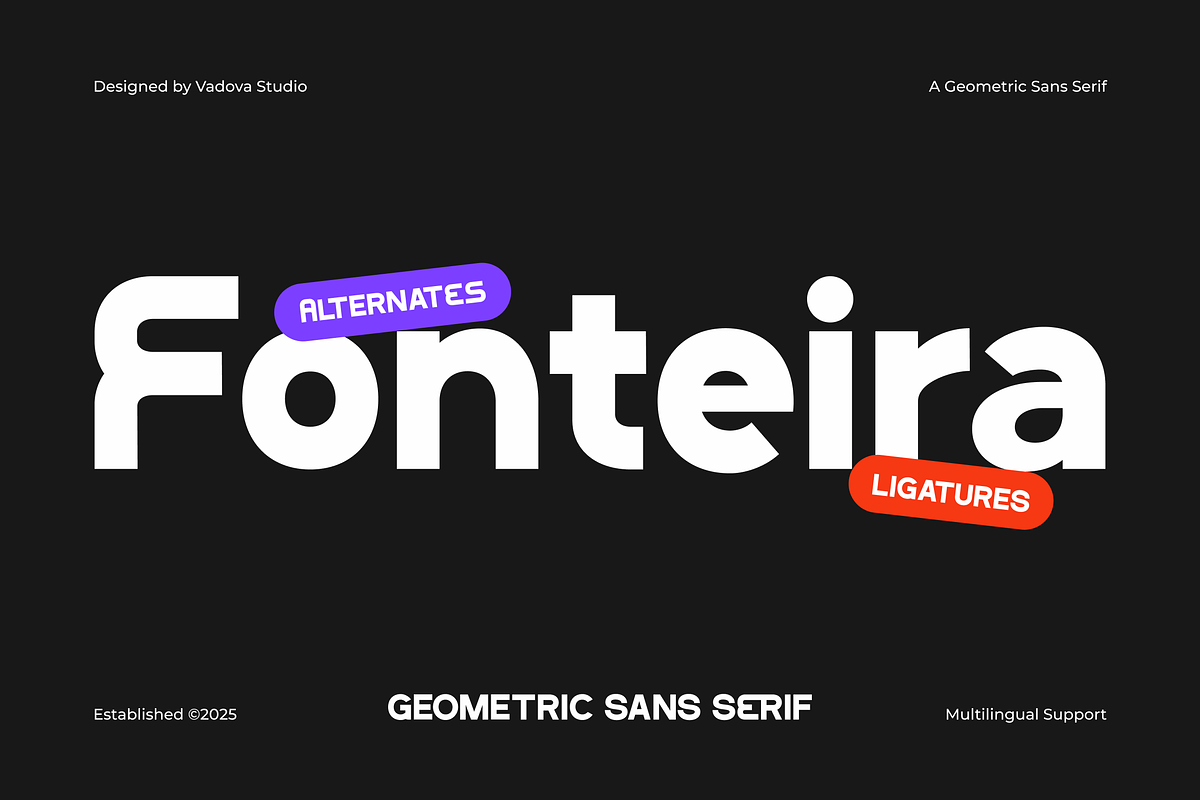 Fonteira Geometric Sans Serif Font, a Sans Serif Font by Vadovastd (Photo 1 of 9)