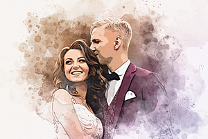 Wedding Digital Watercolor Painting