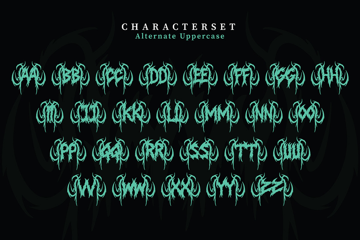 Xhorven - Death Metal Typeface, a Blackletter Font by Eltypesstudio (Photo 9 of 12)