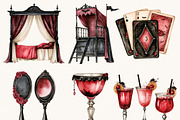 Gothic Vampire Beach Clipart, an Object Illustration by BusyDaydesign (Thumbnail 4 of 9)