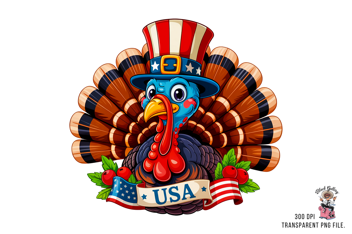 Patriotic Turkey Sublimation PNG, a Graphic by Clipart Bloom (Photo 8 of 11)