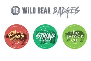 12 Wild Bear Badges