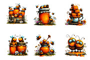 Whimsical Bee and Honey Clipart, a Seasonal Illustration by CreationArt (Thumbnail 3 of 5)