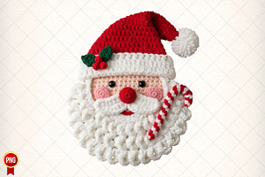 Crochet Yarn Christmas Png Santa, an Illustration by SinaCreation