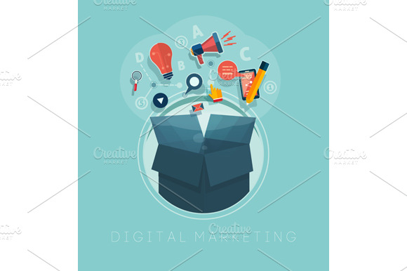 Set digital marketing concept preview 4