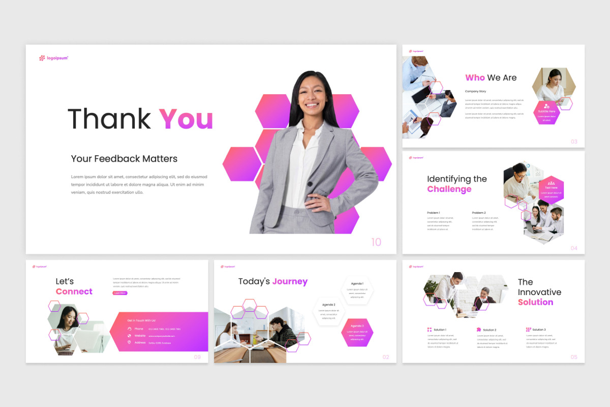 Hexagon Pitch Deck Slides, a Presentation Template by Antstheme (Photo 2 of 2)