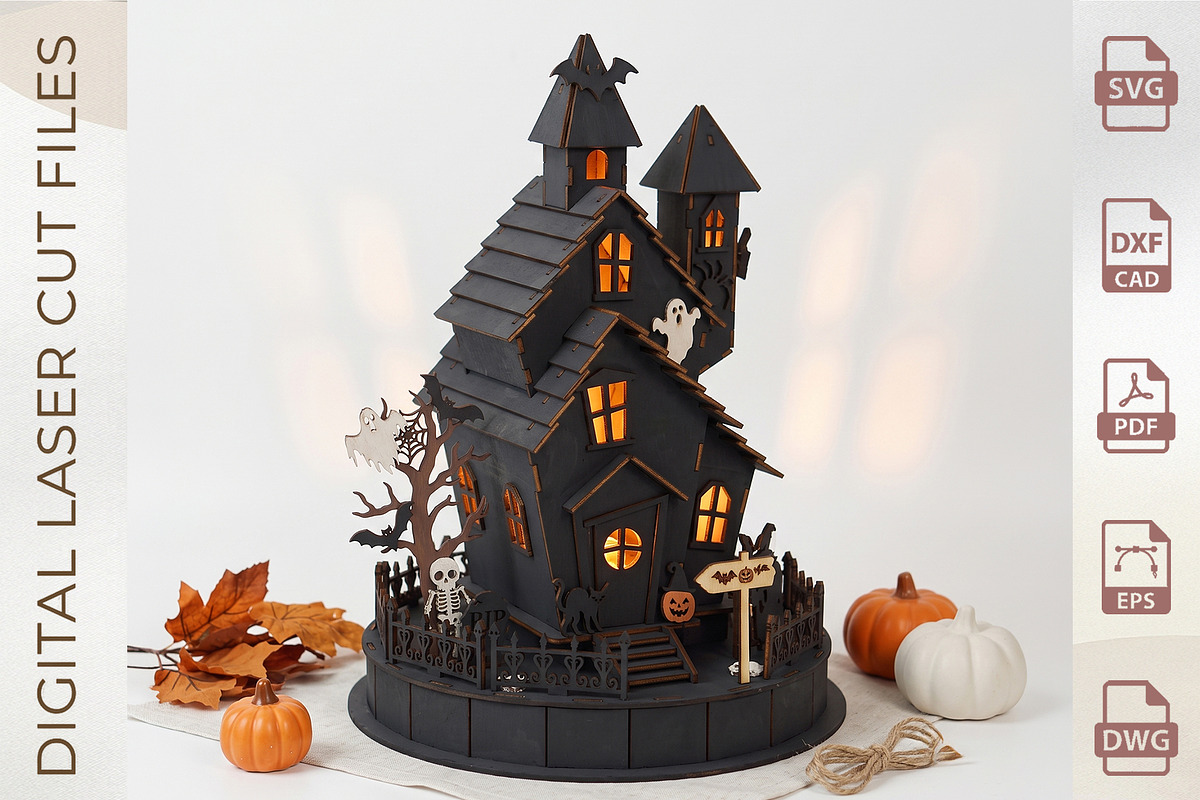 Halloween Haunted House Mansion, an Object Graphic by WoodoraCut (Photo 6 of 9)
