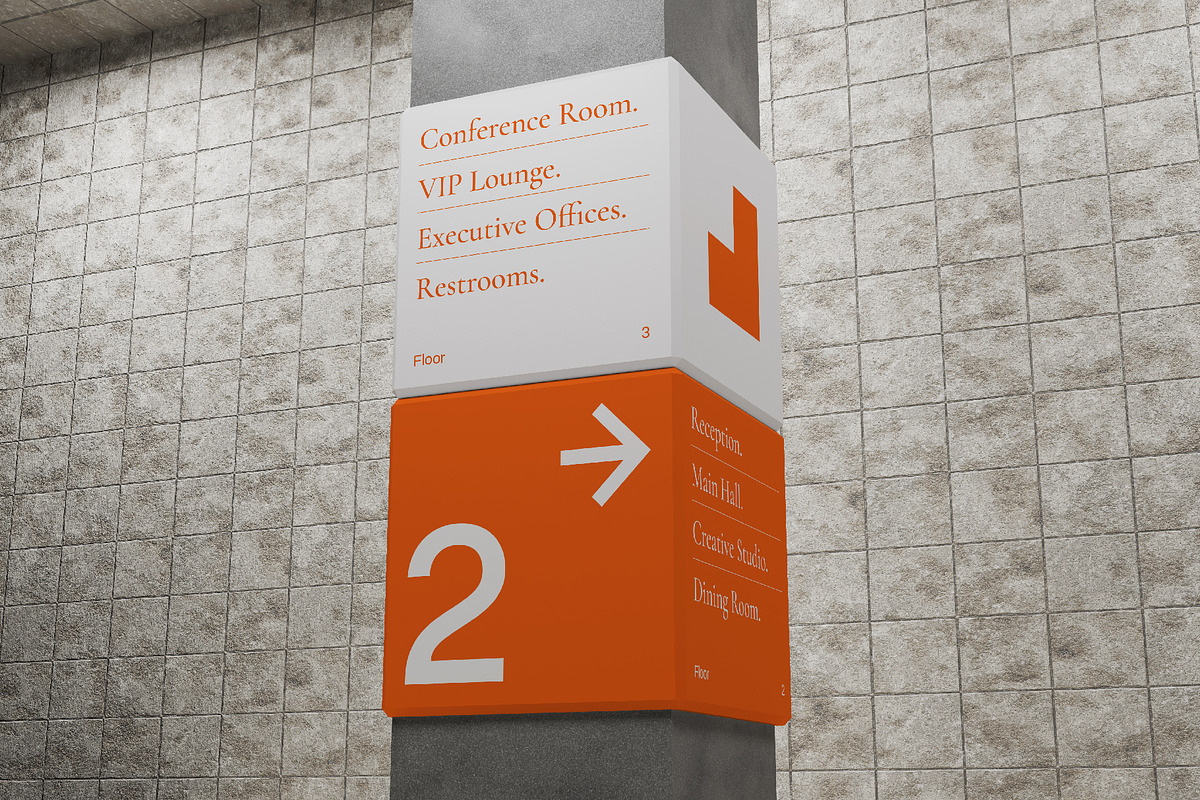 Pole Sign Wayfinding Mockup, an Advertising Mockup by herutage (Photo 4 of 4)
