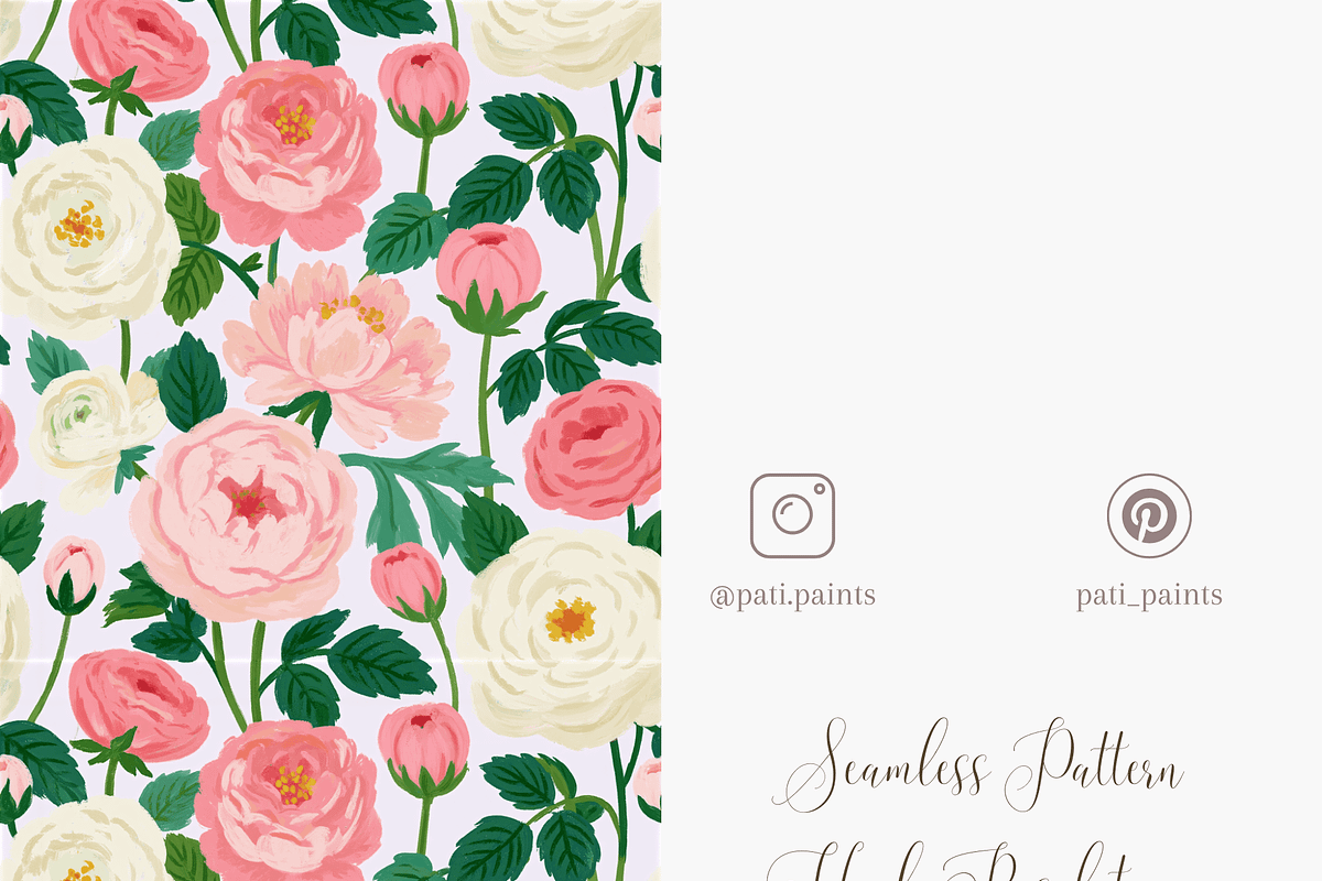 Blush Garden Roses Seamless Pattern, a Pattern Graphic by Pati Charm Studio (Photo 5 of 6)