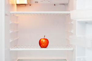 Empty Fridge With Apple, a Food & Drink Photo by THP Creative