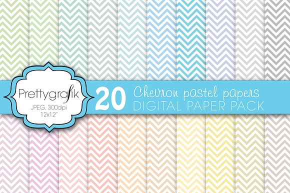 chevron digital paper, commercial preview 3