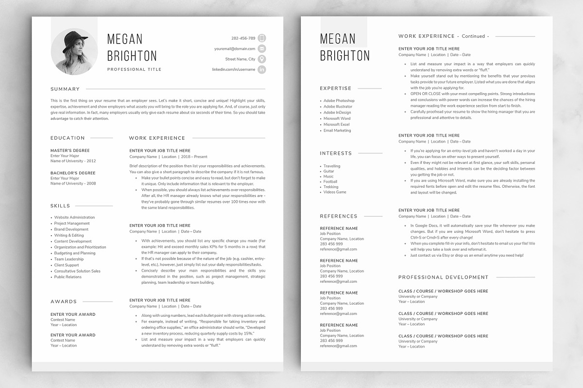 Resume/CV - The Megan preview 4